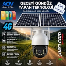 Geceyi Gündüz Gösteren Starlight Çift Panelli 4g Aov Solar Kamera