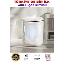 Akıllı Teknolojik Çöp Kutusu Otomatik Sensörlu Çöp Tenekesi Pilli Çöp Kovası 20l Çok Renkli