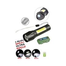 Manessa Ms-ultra Güçlü 2000 Lumens + 5w Cob Led Usb Şarjlı Su Geçirmez El Feneri Kutulu Kamp Feneri Avcılık Karışık Çok Renkli