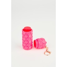 Vivaq Kalp Desenli Pembe Ruj Lip Gloss Kılıfı 3d Baskı Charm Çanta Aksesuarı Anahtarlık