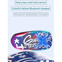 Bfs Helmet Graffiti Motor Kask Kulaklık Rgb Modlu Su Geçirmez 6.0 Bluetooth Intercom Yenı Model