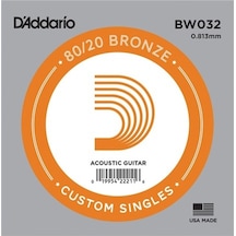 D'addario Acoustic Guitar 80/20 Bronze Single .032 - Bw032 Akusti
