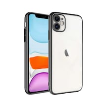 Apple Uyumlu iPhone 11 Kılıf Sert Pc Renkli Çerçeveli Zore Riksos Kapak
