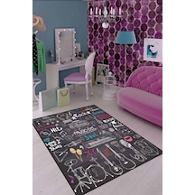 Füme Kaymaz Tabanlı Yıkanır Müzik Temalı Çocuk Halısı Kd109