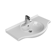 Nil Etajerli Lavabo, 85x50 Cm Modern Ve Şık 508 Yeşil