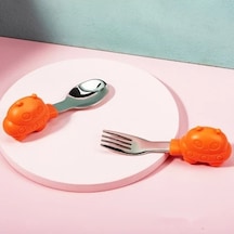 Lemestar Bebek Eğitim Kaşığı - Güvenli, Kaymaz Sap Ve Yuvarlak Uçlu 2'li Set 6 Ay+