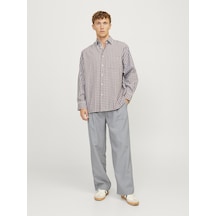 Jack & Jones Erkek Pileli Genis Kesim Pantalon - Bill - 12266756 Light Grey Melange Gri Melanj