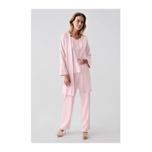 Angbutik Freshness 321 Kadın Sabahlıklı Pijama Takımı PEMBE
