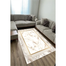 Gri Gold Dijital Baskı Salon Halısı Kaymaz Tabanlı Yıkanabilir Halı Yolluk 30 Gri