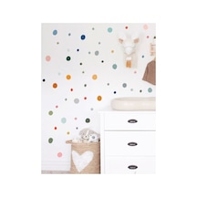 Pastel Renk Dağınık Puantiyeler Duvar Sticker Seti
