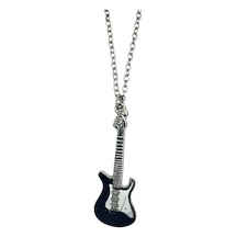 Siyah - Metal Gitar Kolye 60 Cm Zincir Rock / Metal Aksesuar Çok renkli