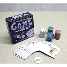 Ers Metal Kutulu 80 Chip Ve 1 Adet İskambil Kağit Setine Sahip Poker Oyunu Tcx3534