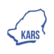 Kars Harita Araba Sticker 17x17 Cm Mavi