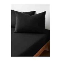 More Home Tek Kişilik Lastikli Çarşaf Seti + Yastık Kılıfı Siyah