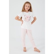 Rolypoly Teddy Bears Beyaz Kız Çocuk Kısa Kol Pijama Takım Beyaz