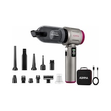 Auhma Ahv-42 20.000 Pa Kablosuz Araç Süpürgesi 100w Güç, Dijital Ekran, Led Fener, Güçlü Süpürge Gri-mor