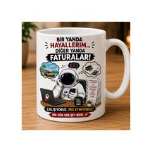Espiri Tasarımlı Kupa Bardak Beyaz Beyaz