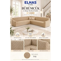 Bürümcük Eteksiz L Köşe Koltuk Örtüsü. 7 Kişilik Esnek, Köşe Koltuk Kılıfı. Toplam Uzunluk 550cm Taş - 796363643 Taş