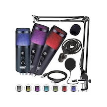 Midex V5 RGB Set USB Oyuncu ve Yayıncı Mikrofonu Condenser Stüdyo