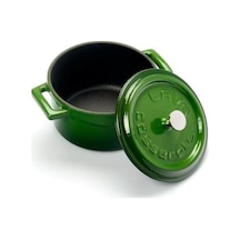Metal Döküm Mini Tencere, 10 Cm, 0.35 L Hacim, Yeşil