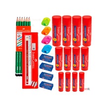 Faber Castell 4 Kurşun Kalem + 2 Kırmızı Kalem + 4 Silgi + 4Açacak
