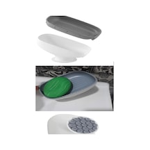 Lotus Sabunluk Çift Kademeli Giderli Vantuzlu Drenaj Katı Sabunluk Beyaz