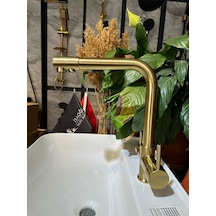 İsaoğlu Yapı Mat Gold Arıtmalı Musluk Modern Tasarım Arıtmalı Armatür Mat Altın Batarya Gold