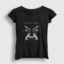 Presmono Kadın Hollow Alice In Chains T-shirt Siyah