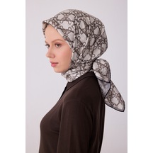 Klasik Desen İpek Twill Eşarp - 2026 İlkbahar-yaz T 4328 Taş