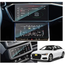 Audi A7 Uyumlu Ekran Koruyucu Set Multimedya Ön Klima Ve Arka Klima 3'lü Set 9H Nano Ekran Koruyucu
