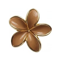 Lotus Saç Tokası Büyük Boy 8 Cm, Tekli Saç Tokası, Lotus Çiçeği Tasarımı Kahverengi Çok Renkli