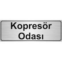 10cmx20cm Gümüş Renk Metal Kompresör Odası Yönlendirme Levhası