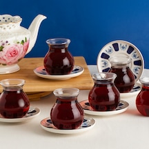 Perotti 17902 Laleli 12 Parça 6 Kişilik Çay Seti 210 Ml Renkli