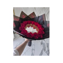 Kişiye Özel Solmayan Kırmızı Aynalı Gül Buketi Kırmızı - 738283607 Kırmızı