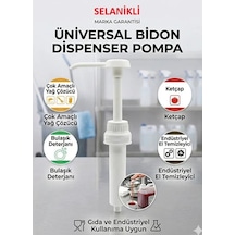 Selanikli 5 Litre Bidon Pompası 28+38 Kapak Deterjan - Sıvı Sabun - Dezenfektan Ketçap & Mayonez Beyaz