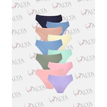 Alya Underwear Kadın Pamuklu Hipster - Slip Külot 5 Farklı Renk 1 Pakette Multicolor-x16