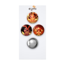 Cookie Run Kingdom Burning Spice Cookie 3'lü Metal Rozet Seti 58mm İğneli Buton Çanta Yaka Rozeti Çok Renkli