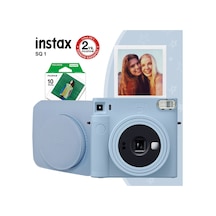 Fujifilm Instax SQ1 Fotoğraf Makinesi + 10'lu Kare Film + Deri Çanta 3 Mavi