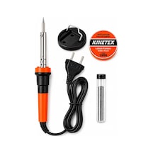 Kınetex 40w Lehim Havya Seti 4'ü 1 Arada, Elektronik Lehimleme Havyası, Lehim Teli, Lehim Pasta