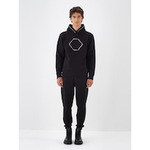 Xint Siyah Pamuk Dokulu Regular Fit Sweatshirt 300313