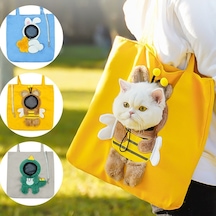 Pet Out Çanta Crossbody Tote Kedi Çantası Küçük Köpek Genişletilebilir Omuz Çantası, Boyut: L Sarı Arı