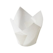 Beyaz Tulip Lale Muffin Cupcake Mini Kek Kalıbı Kapsülü 5x16 Cm 200 Adet