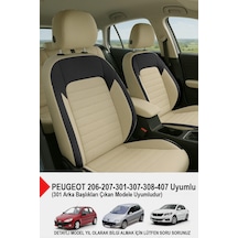 Mocha Taytüyü Oto Koltuk Kılıfı Peugeot 206-207-208-306-307-407 Uyumlu Bej
