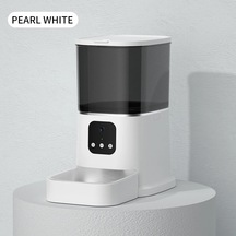Bruce 6l Büyük Kapasiteli Pet Otomatik Besleyici Akıllı Ses Kayıt Cihaz-1 Beyaz