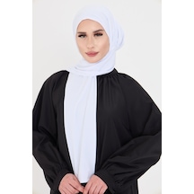 Hürrem Bone Beyaz Pratik Hazır Geçmeli Tesettür Bone Sandy Boyunluklu Çıtçıtlı 2505 42 Beyaz
