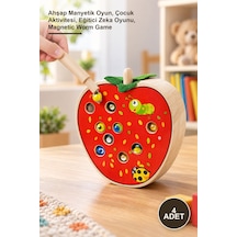 4 Adet Ahşap Manyetik Solucan Yakalama Oyunu Ahşap Manyetik Oyun, Çocuk Aktivitesi, Eğitici Zeka Oyunu, Magnetic Worm Game