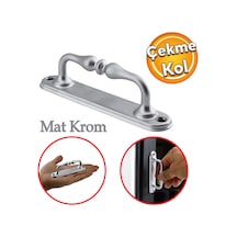 Küçük Kıvrık Çekme Kolu Sürgülü Kapı Tutma Kulpu Kulbu Tutamağı Kol Mat Krom Renk 12 Cm İki Vidalı