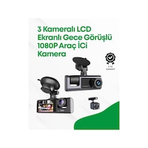 Hubrendy  2.0 Lcd Ekranlı, Döngüsel Kayıt Özellikli Üç Kameralı Oto Kamera