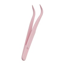 Koodmax Hassas Elektronik Ve El Sanatları Tamir Cımbızı Sert Plastik 11cm Kavisli Cımbız Açık Pembe