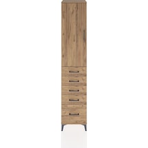Hyperion Dolap 2 Raflı 5 Çekmeceli Tek Askılı 44x44x221 Çam-çam Çam